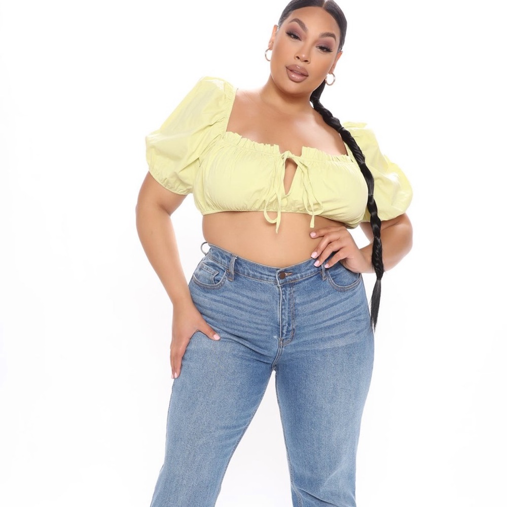 Fashion Nova Curve Lime Crop Top NWT
